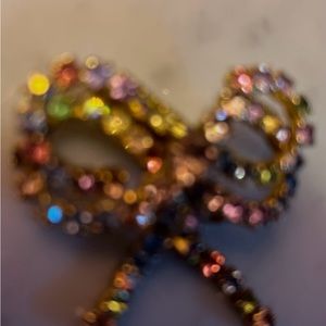 Vintage rhinestone bow brooch